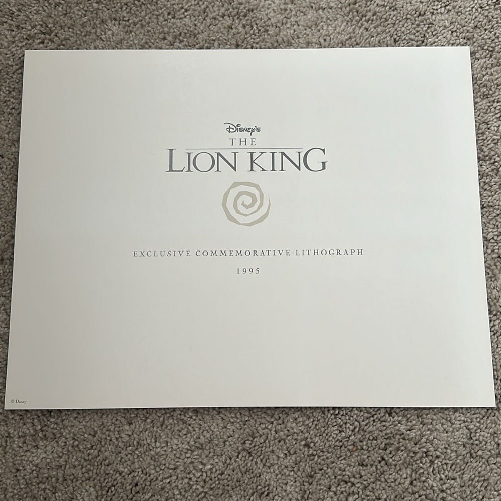 Lion King Print Vintage 1995 Disney Store Exclusive Commemorative Lithograph - Picture 2 of 5